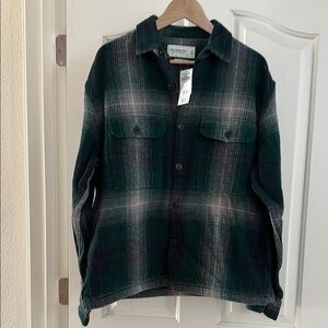 Men’s Abercrombie &Fitch Green Plaid Button-Up Shirt Size M